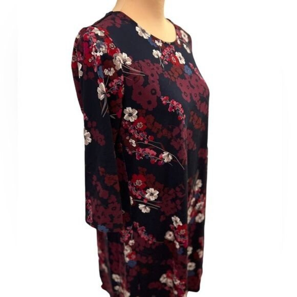 J. Jill Wearever Collection Floral Swing Dress 3/4 Sleeve size Medium - Picture 3 of 13